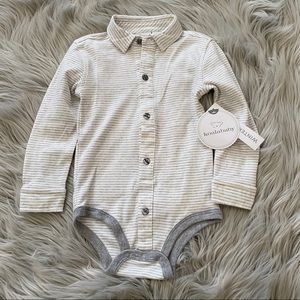 KOALA BABY Striped Bodysuit with Collar